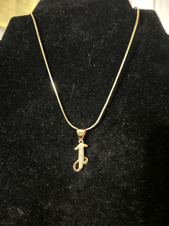 Fashion Jewelry Jewelry - Fashion Jewelry Gold Script 'J' Pendant Necklace